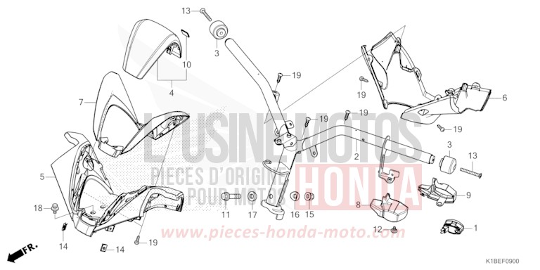 LENKERGRIFF/GRIFFABDECKUNG von Forza 350 MAT ROBUST GRAY METALLIC (NHC74) von 2023